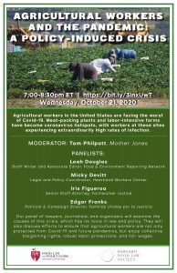 Poster of event: "Agricultural Workers and the Pandemic"