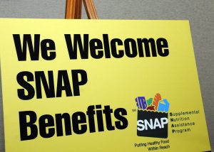 poster saying we welcome SNAP benefits