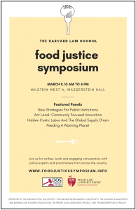 Poster of event: "Food Justice Symposium"