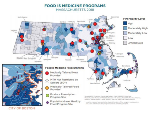 Food is medicine program map representing physical location of the program headquarters