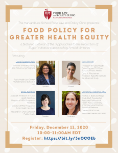 Poster of event: "Food Policy for greater health equity"
