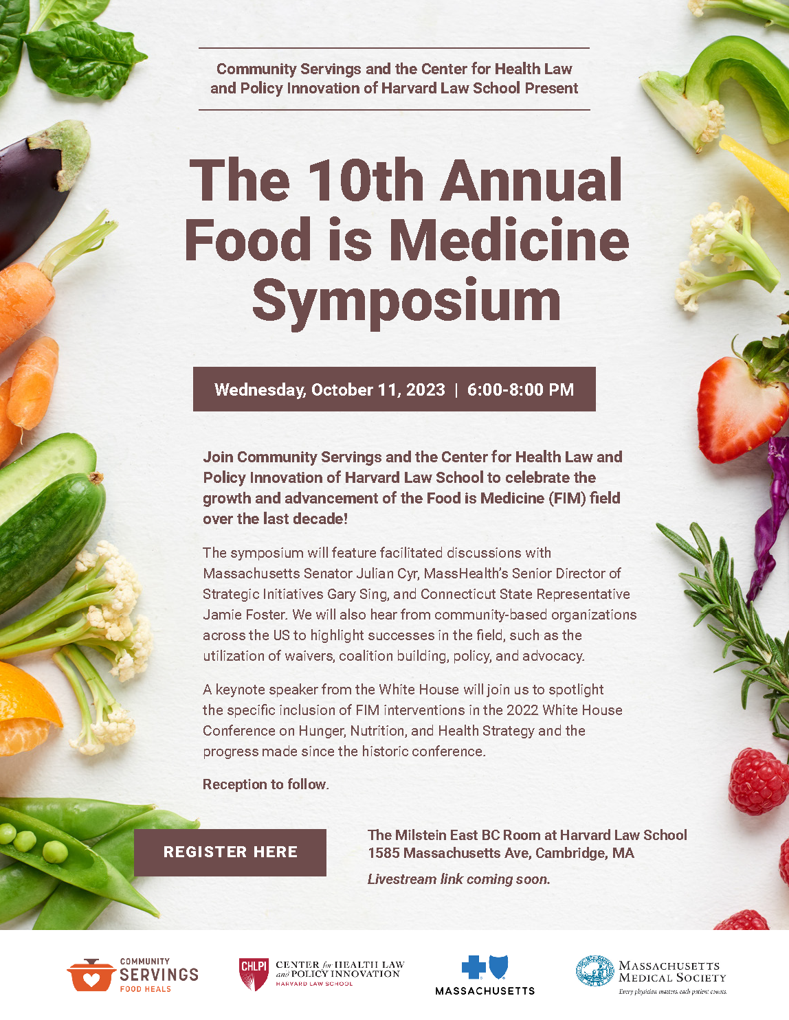 Poster for the 10th Annual Food is Medicine Symposium