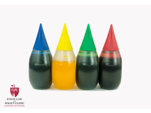 Different food coloring in bottles