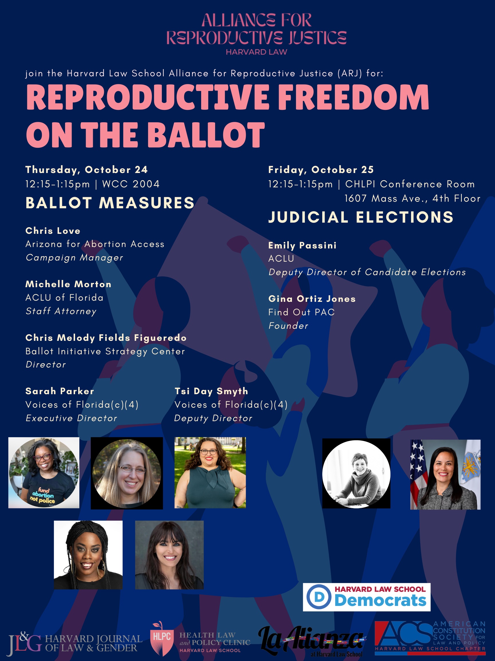 Alliance for Reproductive Justice poster for event on reproductive freedom on the ballot.