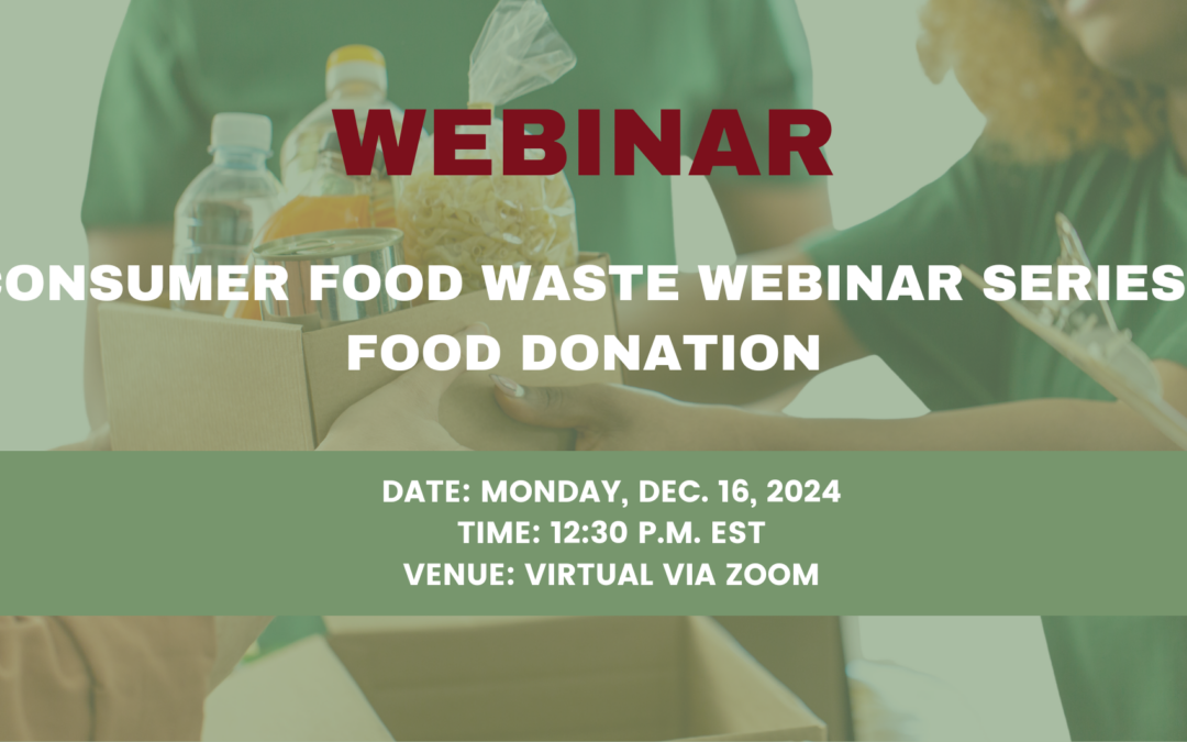 Consumer Food Waste Webinar Series: Food Donation