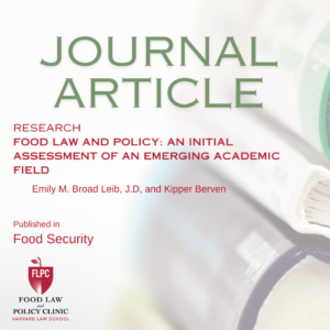 New Report on Food Law and Policy Courses