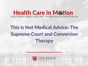 Health Care in Motion Cover - Conversion Therapy