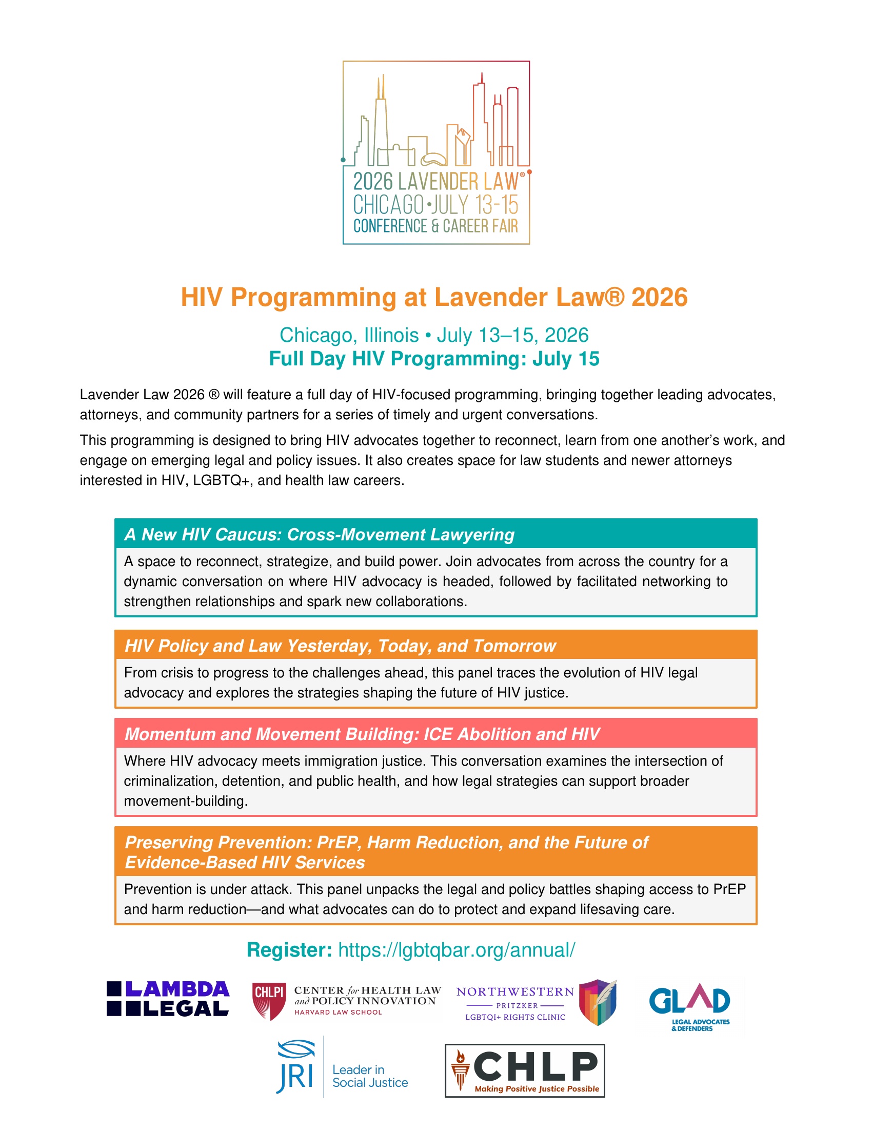 HIV programming at Lavender Law 2026